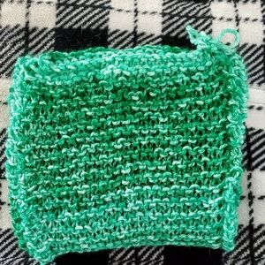 Handmade Knit Scarf  - Bright Mint Green